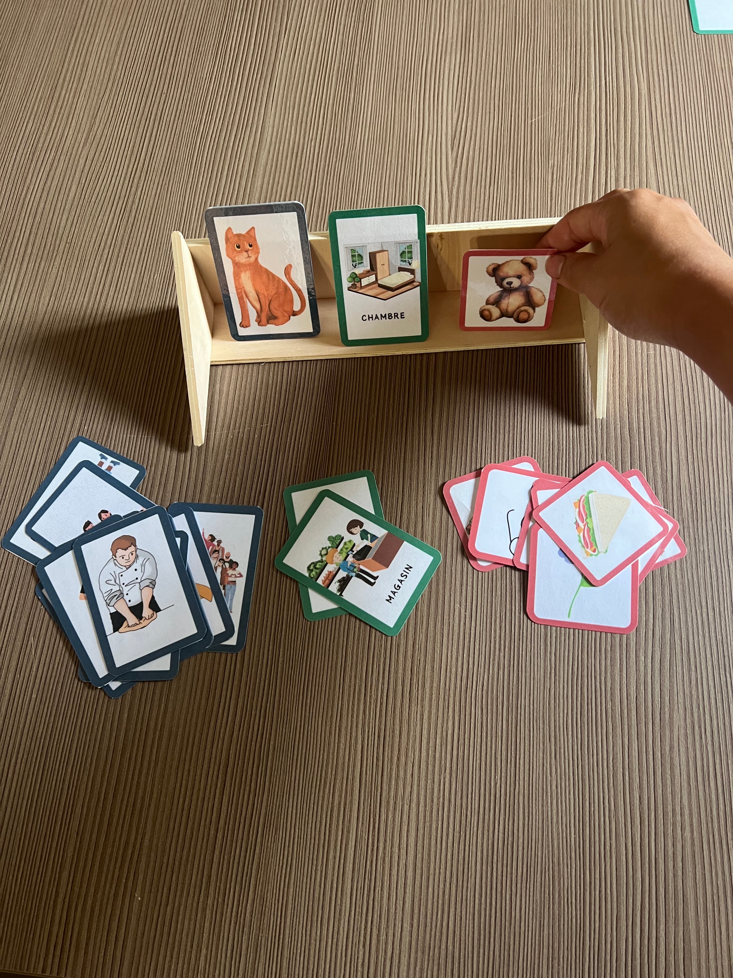 Cartes expression orale + support bois